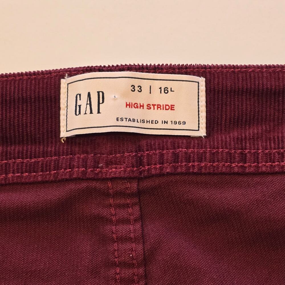 Gap Corduroy Pants Womens 16L Red High Stride Wide Leg High Rise Stretch Retro - Picture 3 of 11